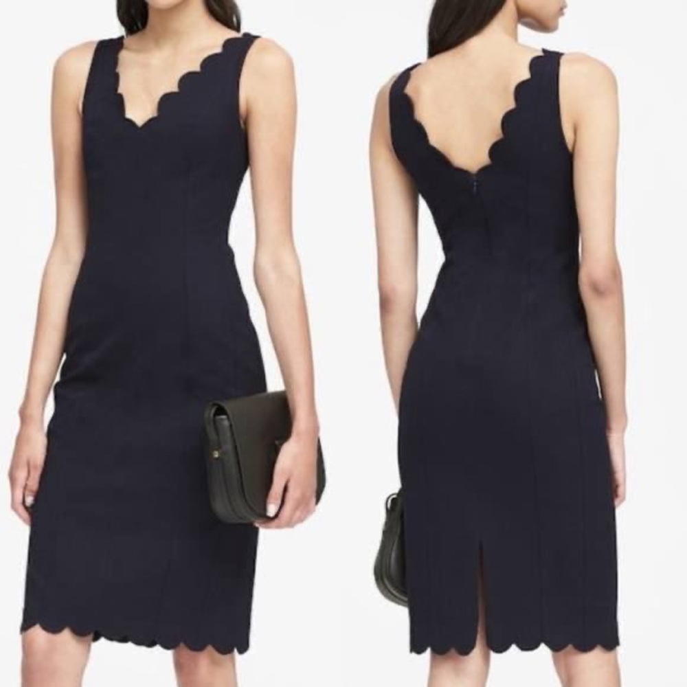 NWT Banana Republic Elegant Navy Midi Dress
